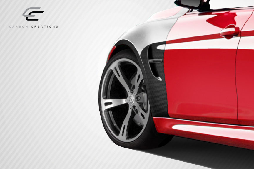 2015 BMW 3 Series 4DR - Carbon Fiber Fibre Fender Bodykit - BMW 3 Series F30 Carbon Creations M3 Look Front Fenders - 4 Piece
