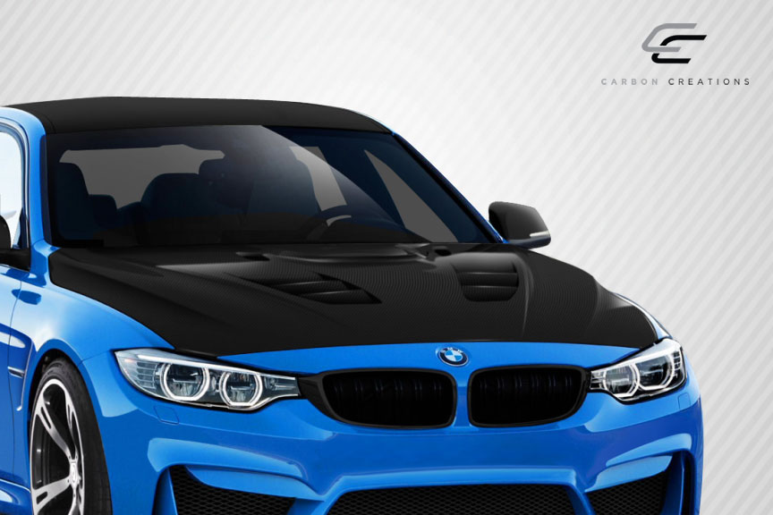2014 BMW 3 Series 4DR - Carbon Fiber Fibre Hood Bodykit - BMW 3 Series F30 / 2014-2016 4 Series F32 Carbon Creations Eros Version 1 Hood - 1 Piece