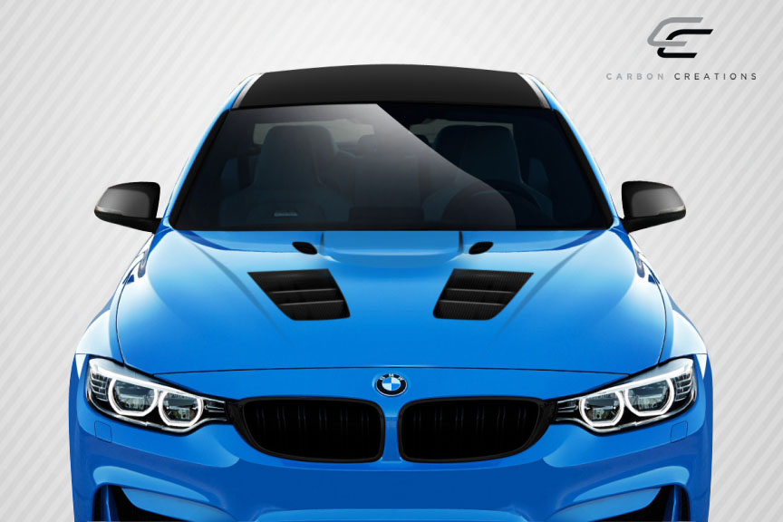 2013 BMW 3 Series 4DR - Carbon Fiber Fibre Hood Bodykit - BMW 3 Series F30 / 2014-2016 4 Series F32 Carbon Creations Eros Version 1 Hood - 1 Piece