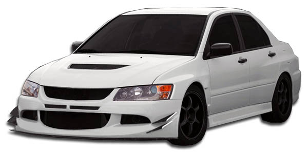 2003-2006 Mitsubishi Lancer Evolution 8 9 Duraflex GT500 Wide Body Kit - 10 Piece - Includes GT500 Front Bumper Cover (104855) GT500 Side Skirts Rocker Panels (104856) GT500 Rear Bumper Cover (104857) GT500 Front Fenders (104858) GT500 Rear Fender Flares (104859)