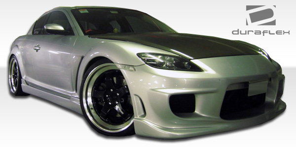 2004-2008 Mazda RX-8 Duraflex I-Spec Body Kit - 5 Piece - Includes I-Spec Front Bumper Cover (104474) I-Spec Rear Bumper Cover (104475) I-Spec Side Skirts Rocker Panels (104476) I-Spec Rear Wing Trunk Lid Spoiler (104477)