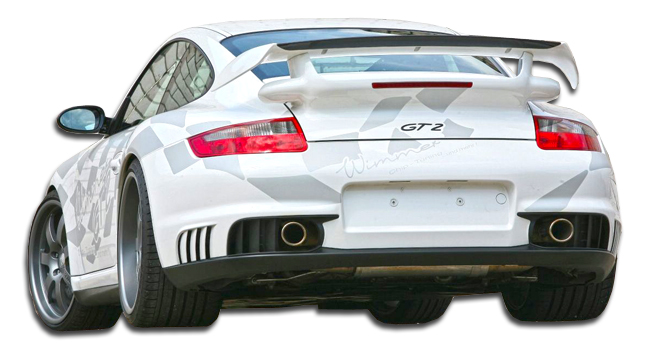 2005-2008 Porsche 911 Carrera 997 C4 C4S Turbo Duraflex GT-2 Look Rear Bumper Cover - 1 Piece (Overstock)