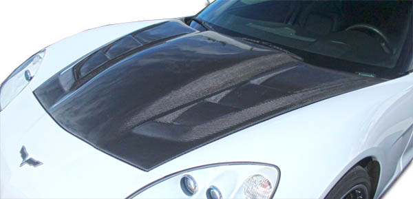 2013 Chevrolet Corvette ALL - Carbon Fiber Fibre Hood Bodykit - Chevrolet Corvette C6 Carbon Creations H-Design Hood - 1 Piece