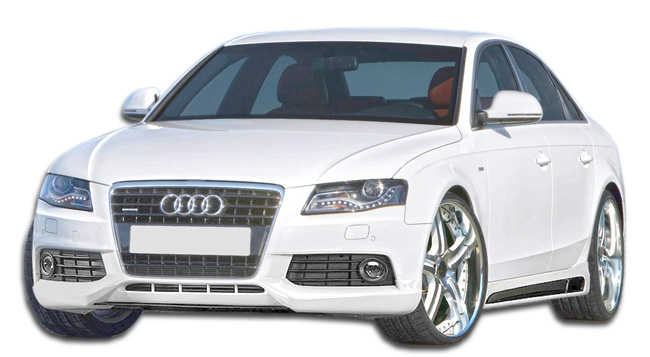 Plastic Body Kit Bodykit for 2010 Audi A4 4DR - Audi A4 4DR R-1 Body Kit - 4 Piece - Includes R-1 Front Lip Under Spoiler Air Dam (107419) R-1 Side
