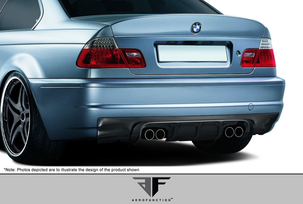2006 BMW M3 2DR - Carbon Fiber Fibre Rear Lip/Add On Bodykit - 2001-2006 BMW M3 E46 2DR AF-2 Rear Diffuser ( CFP ) - 1 Piece