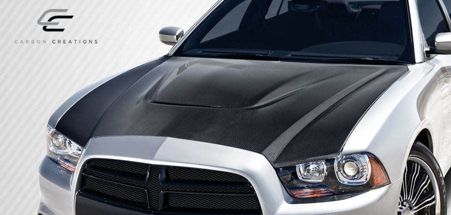 2014 Dodge Charger ALL - Carbon Fiber Fibre Hood Bodykit - Dodge Charger Carbon Creations SRT Look Hood - 1 Piece