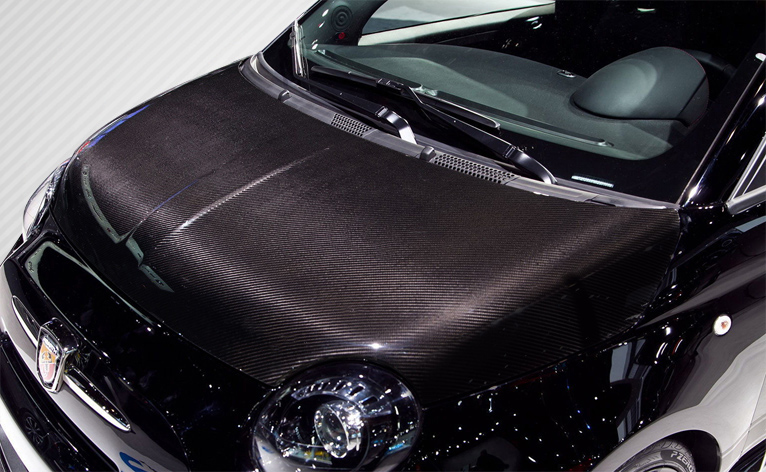 2015 Fiat 500 ALL - Carbon Fiber Fibre Hood Bodykit - Fiat 500 Carbon Creations OEM Hood - 1 Piece