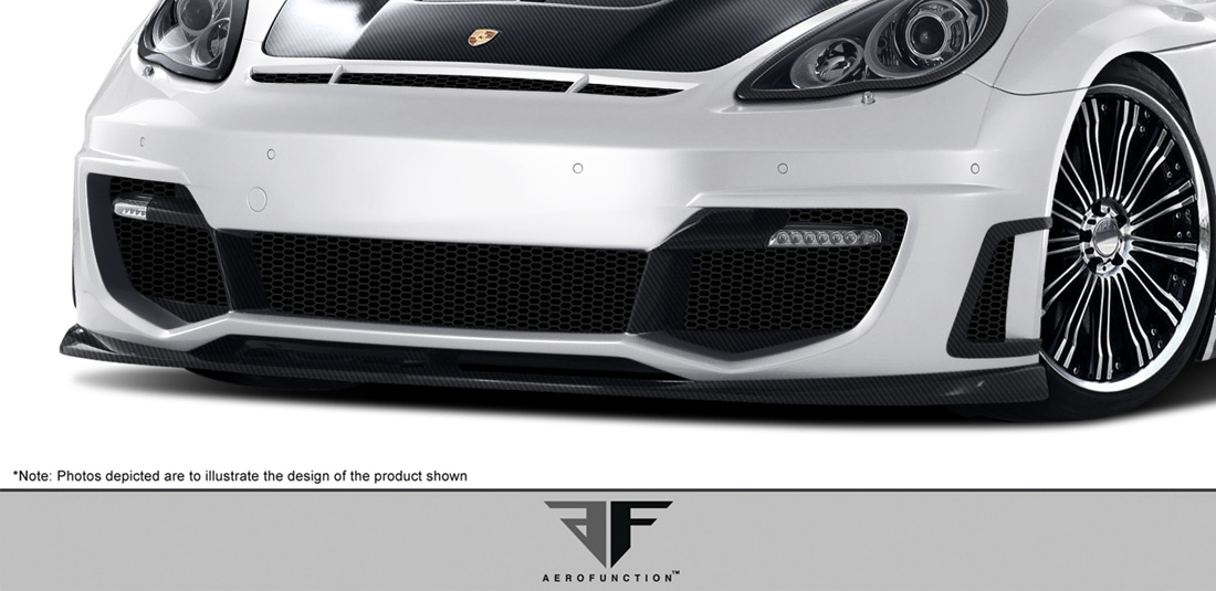 2010-2013 Porsche Panamera Carbon AF-1 Wide Body Front Bumper Trim ( CFP ) - 2 Piece (Overstock)