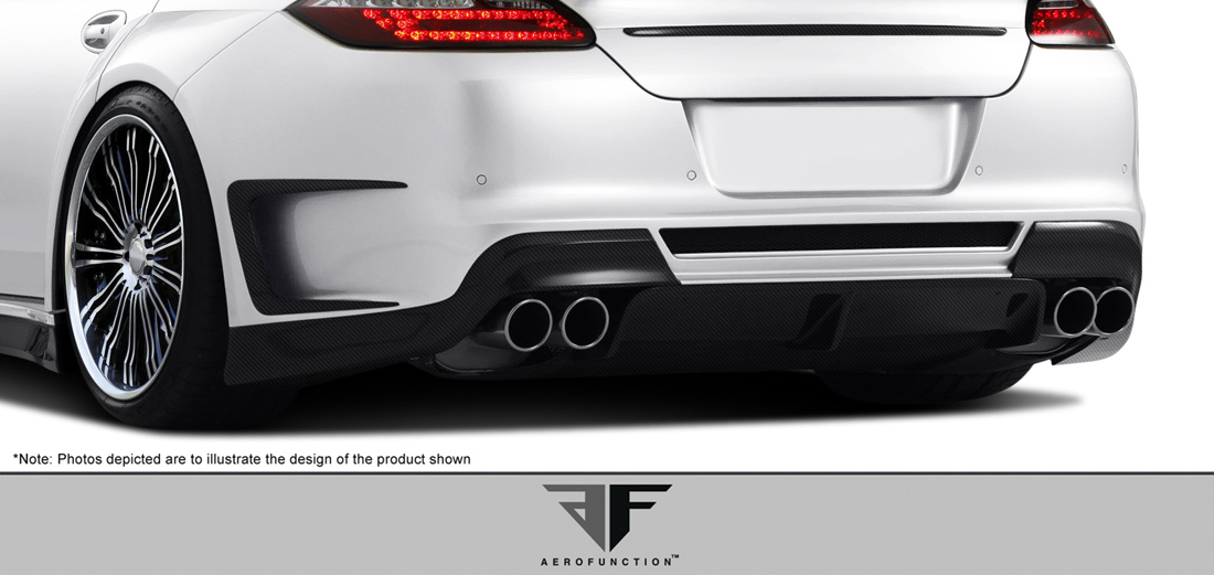 2010-2013 Porsche Panamera Carbon AF-1 Wide Body Rear Bumper Cover Trim ( CFP ) - 2 Piece (Overstock)