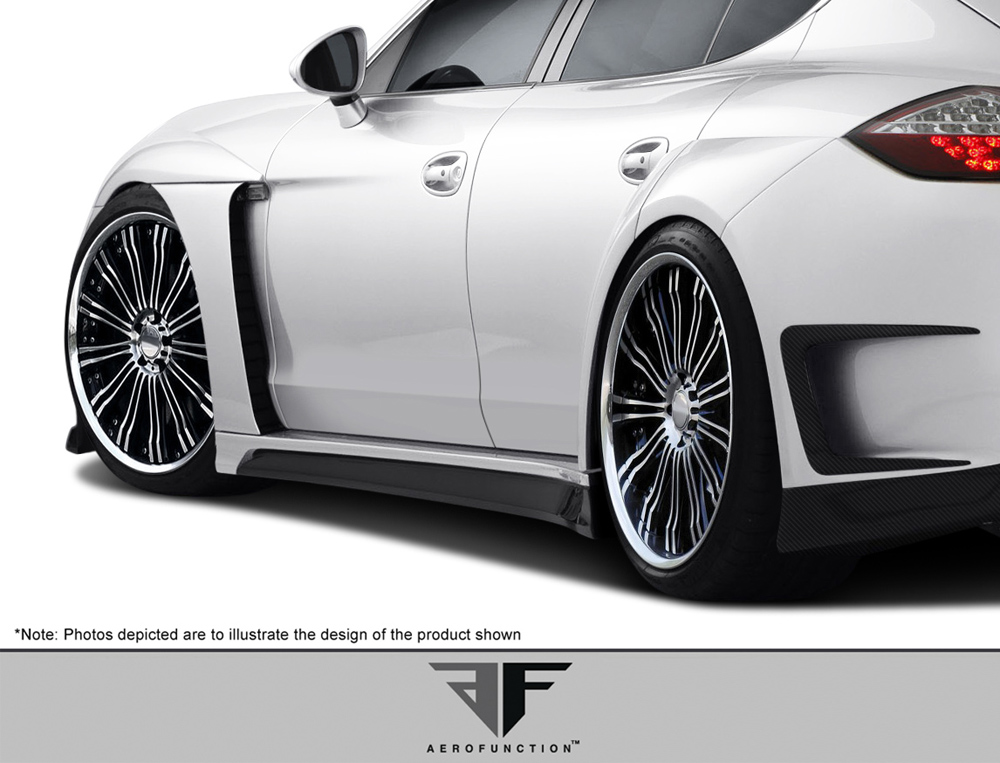 2010-2015 Porsche Panamera Urethane AF-1 Wide Body Front Fender Flares ( PUR-RIM ) - 4 Piece (Overstock)