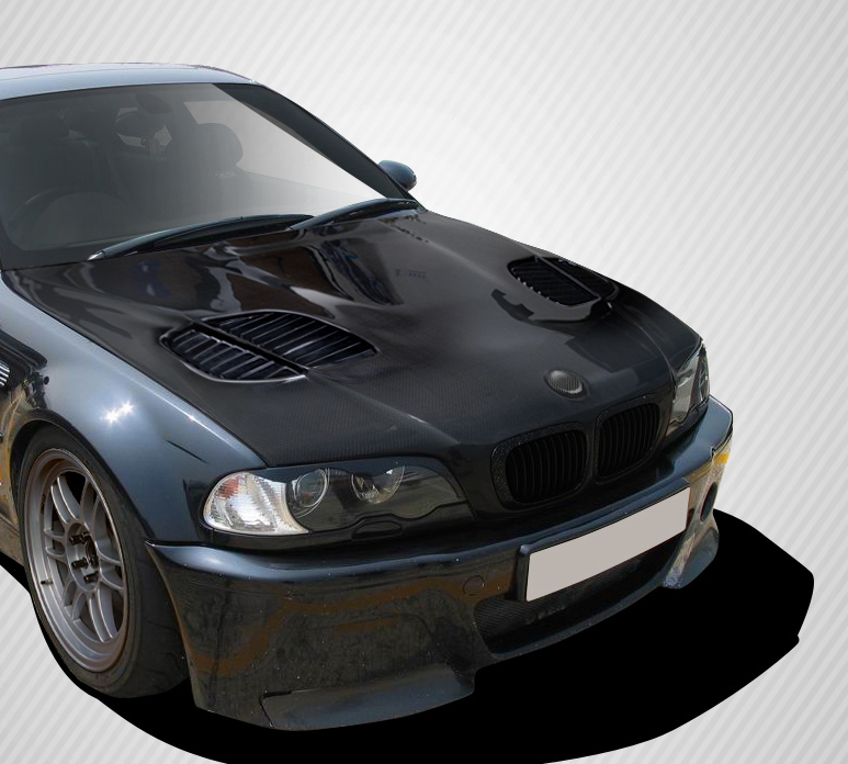 1999 BMW 3 Series 2DR - Carbon Fiber Fibre Hood Bodykit - 1999-2006 BMW 3 Series E46 2DR Carbon Creations GTR Hood - 1 Piece