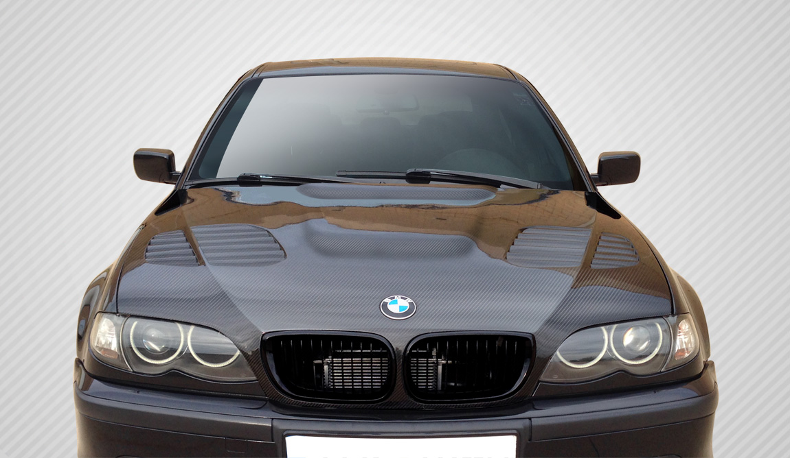 2005 BMW 3 Series 4DR - Carbon Fiber Fibre Hood Bodykit - BMW 3 Series E46 4DR Carbon Creations GTR Hood - 1 Piece