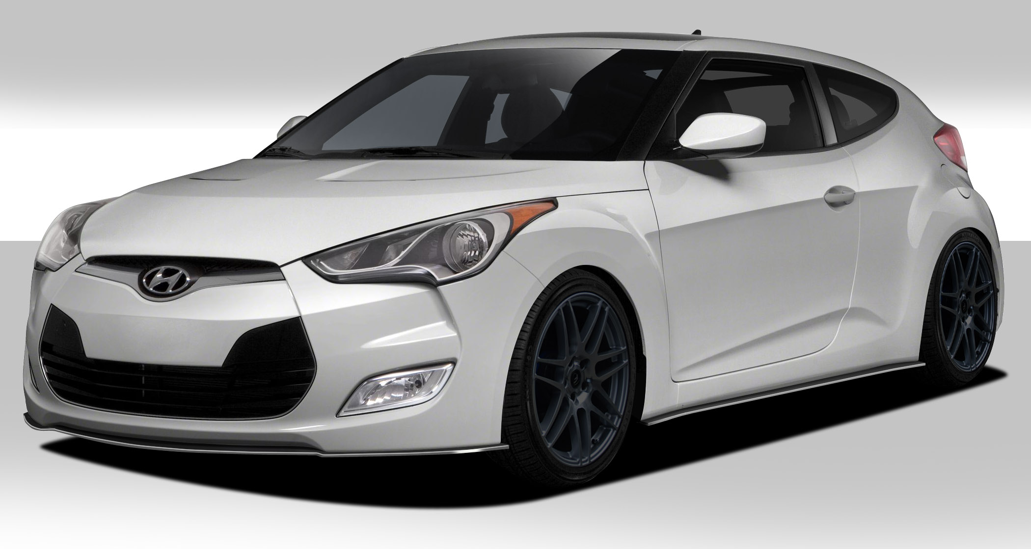 2016 Hyundai Veloster ALL - Fiberglass+ Body Kit Bodykit - Hyundai Veloster Duraflex GT Racing Body Kit - 5 Piece - Includes GT Racing Front Splitter