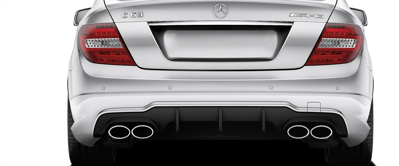 Polypropylene Rear Bumper Bodykit for 2013 Mercedes C Class ALL - Mercedes C Class C63 W204 Vaero C63 V2 Look Rear Bumper Cover ( with PDC ) - 2 Piece