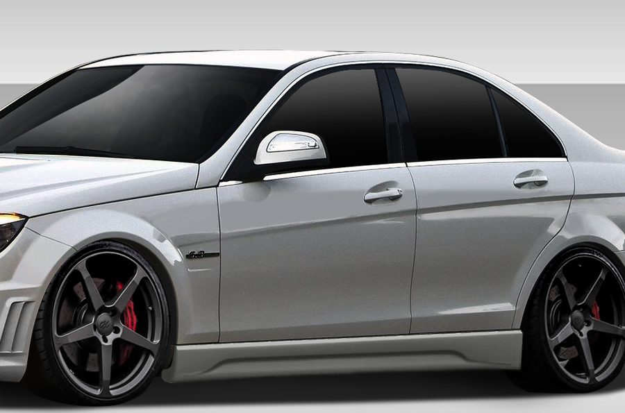 2008-2014 Mercedes C Class W204 Eros Version 1 Side Skirts Rocker Panels - 2 Piece (Overstock)