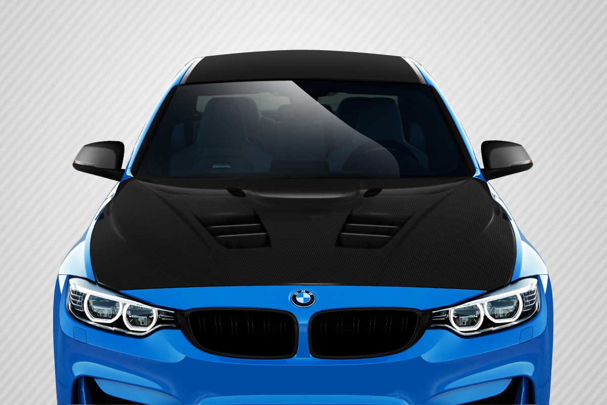 2016 BMW 3 Series 4DR - Carbon Fiber Fibre Hood Bodykit - BMW 3 Series F30 / 2014-2016 4 Series F32 Carbon Creations Eros Version 1 Hood - 1 Piece