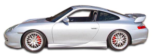 1999-2004 Porsche 911 Carrera 996 C2 C4 Polyurethane T-Sport Side Skirts Rocker Panels - 2 Piece (Overstock)