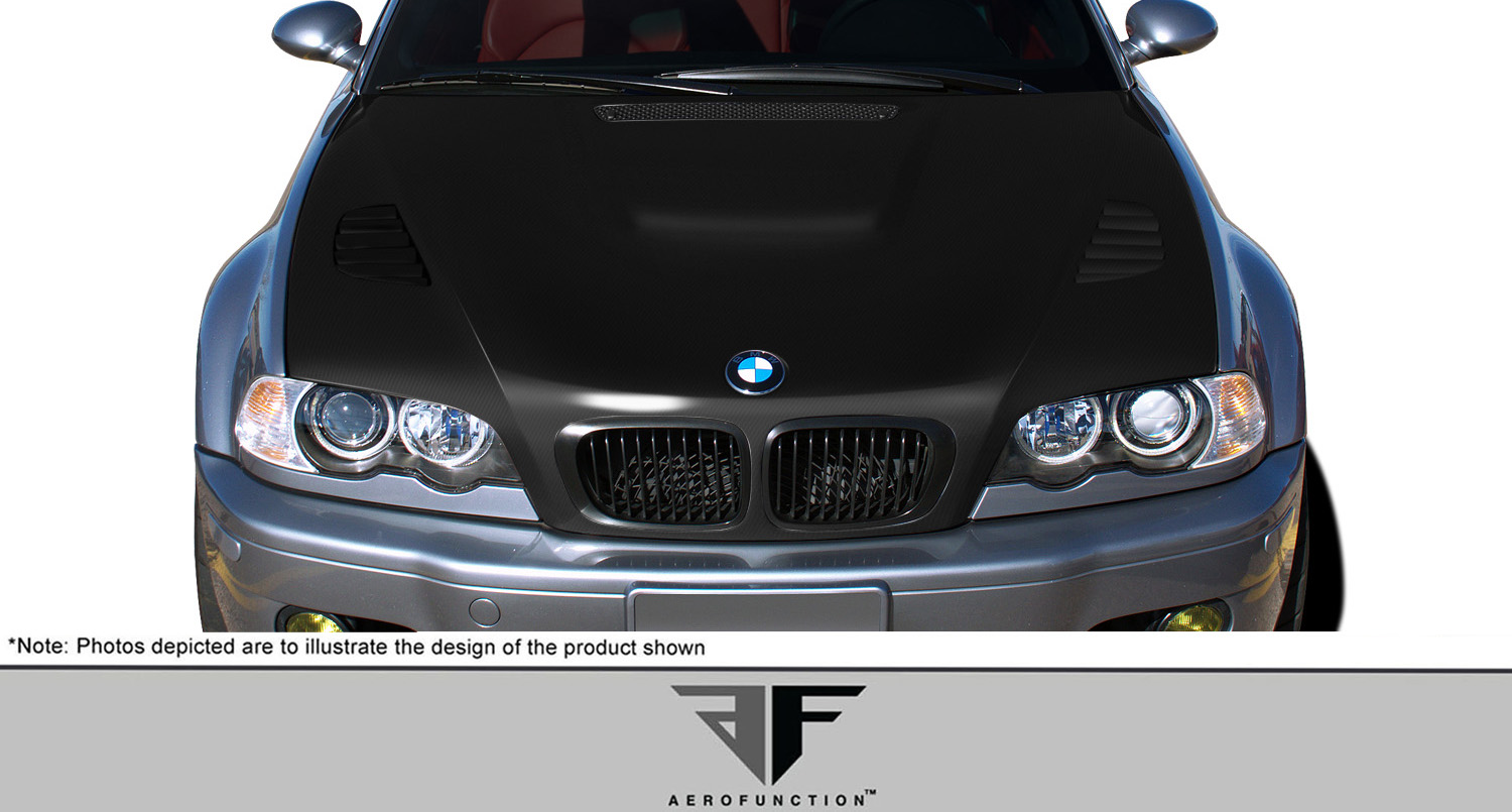 2003 BMW 3 Series 2DR - Carbon Fiber Fibre Hood Bodykit - 2002-2006 3 Series E46 2DR AF-2 Hood ( CFP ) - 1 Piece