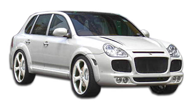 2003-2006 Porsche Cayenne Duraflex G-Sport Wide Body Kit - 12 Piece - Includes G-Sport Wide Body Front Bumper Cover (105413) G-Sport Wide Body Rear Lip Under Spoiler Air Dam (105414) G-Sport Wide Body Front Fender Flares (105415) G-Sport Wide Body Rear Fe