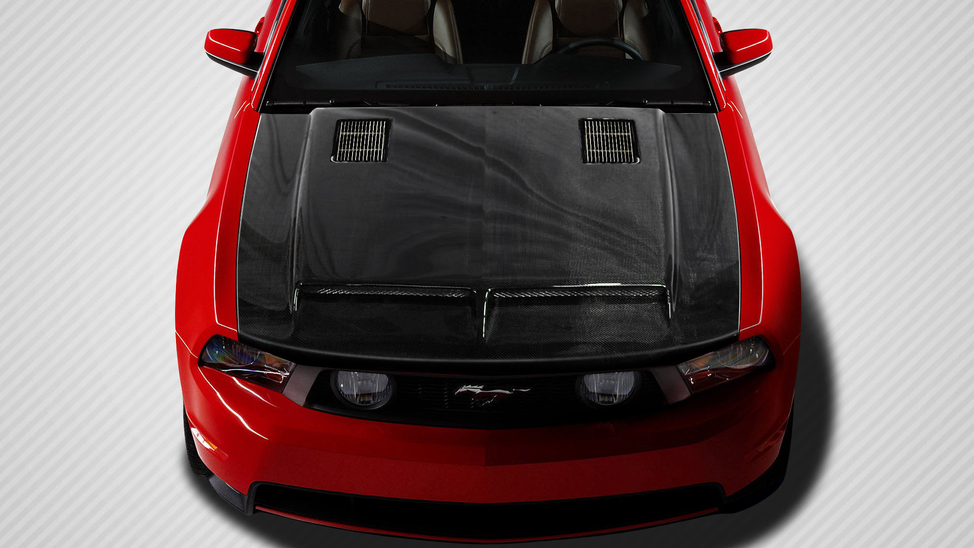 2010 Ford Mustang  Carbon Fiber Hood Body Kit - 2010-2012 Ford Mustang Carbon Creations GT500 Hood - 1 Piece