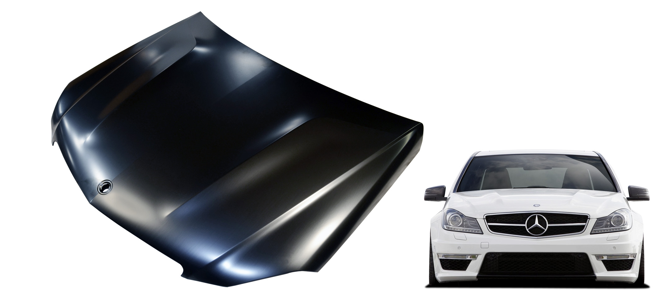 2012-2014 Mercedes C Class W204 Vaero C63 Look Conversion Hood - 1 Piece