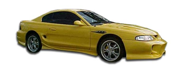 1994-1998 Ford Mustang Duraflex Vader Body Kit - 4 Piece - Includes Vader Front Bumper Cover (101440) Vader Rear Bumper Cover (101441) Vader Side Skirts Rocker Panels (101442)